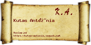 Kutas Antónia névjegykártya