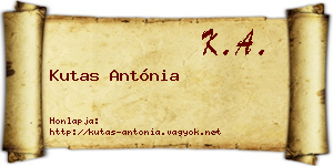 Kutas Antónia névjegykártya